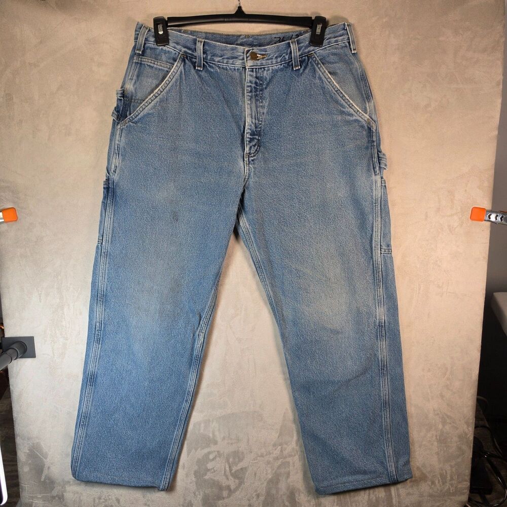 Vintage Carhartt B236 DST Flannel Lined Carpenter Jeans 36x30 Loose Fit Denin